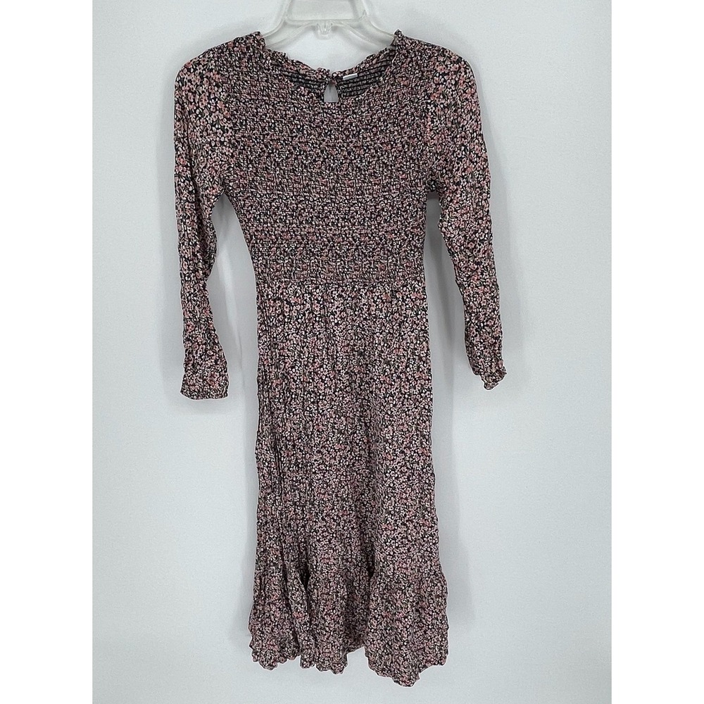 Old Navy Women's Pink Floral Smocked Long Sleeve Fit & Flare Dress Size XS